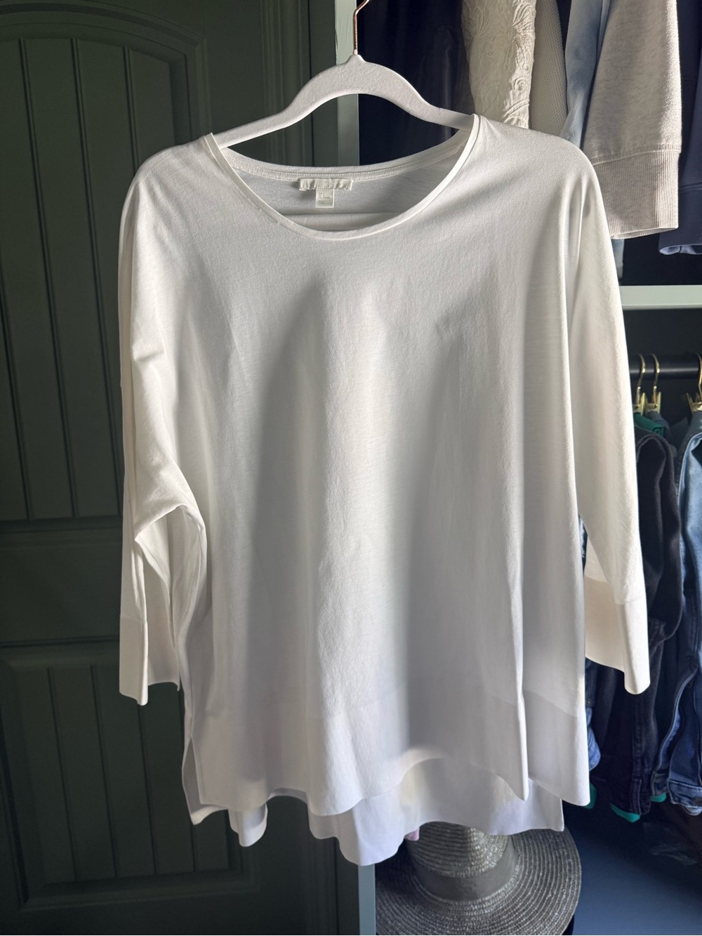 COS Relaxed White Women's Top - Lightweight 3/4 Sleeve